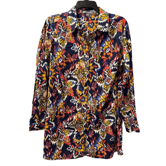 Jessica London Plus Size 16W Button Down Tunic Top Blouse - Picture 2 of 12